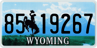 WY license plate 8519267