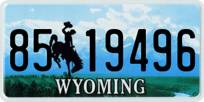 WY license plate 8519496