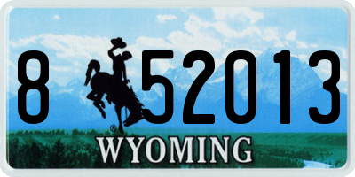 WY license plate 852013