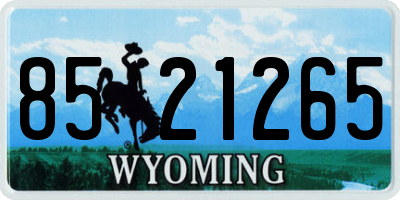 WY license plate 8521265