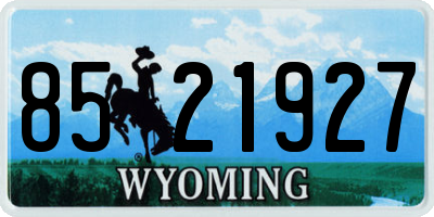 WY license plate 8521927