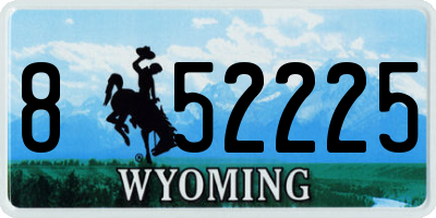 WY license plate 852225