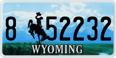 WY license plate 852232