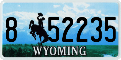 WY license plate 852235