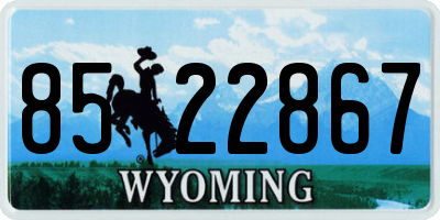 WY license plate 8522867