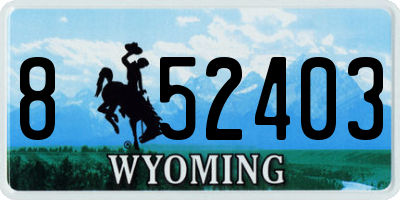 WY license plate 852403