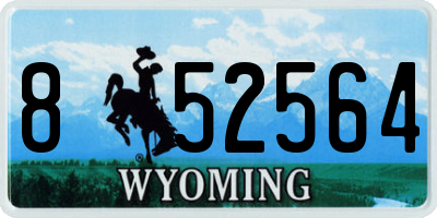 WY license plate 852564