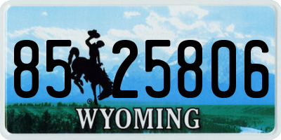 WY license plate 8525806