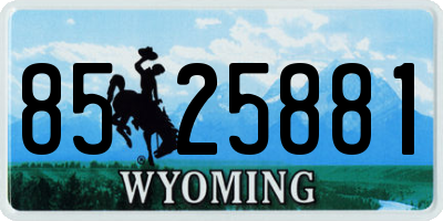 WY license plate 8525881