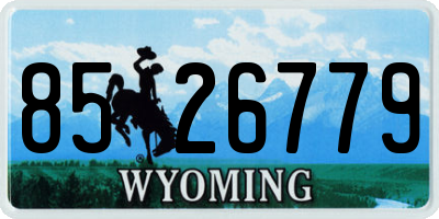 WY license plate 8526779