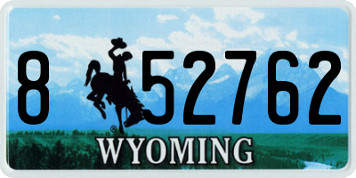 WY license plate 852762