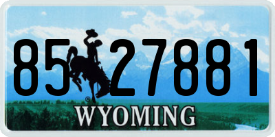 WY license plate 8527881