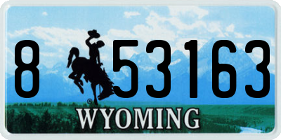 WY license plate 853163