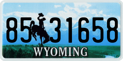 WY license plate 8531658