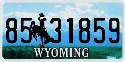 WY license plate 8531859