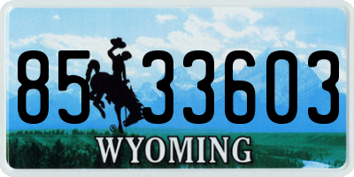 WY license plate 8533603