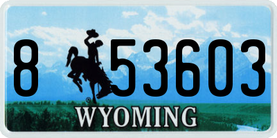 WY license plate 853603
