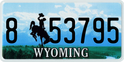 WY license plate 853795