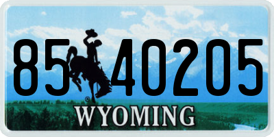WY license plate 8540205