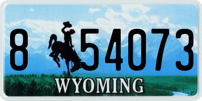 WY license plate 854073