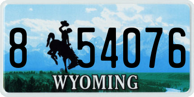WY license plate 854076
