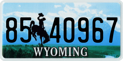 WY license plate 8540967