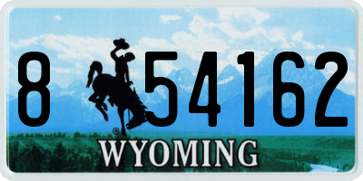 WY license plate 854162