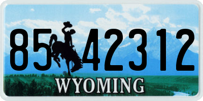 WY license plate 8542312