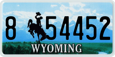 WY license plate 854452