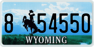 WY license plate 854550