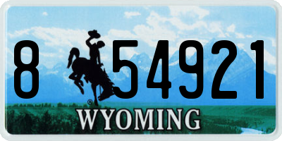 WY license plate 854921
