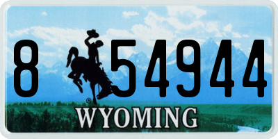 WY license plate 854944