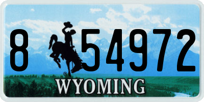 WY license plate 854972