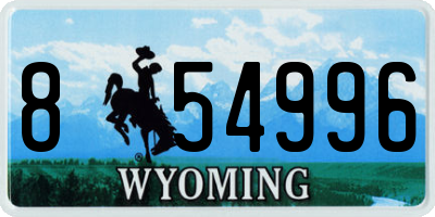 WY license plate 854996