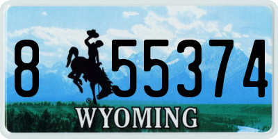 WY license plate 855374