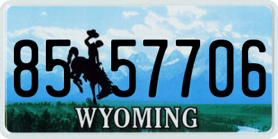 WY license plate 8557706