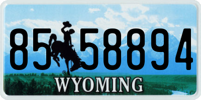 WY license plate 8558894