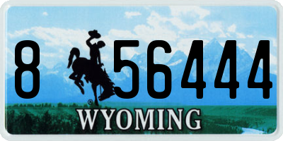 WY license plate 856444