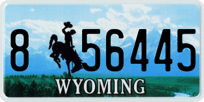 WY license plate 856445