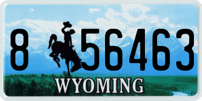WY license plate 856463