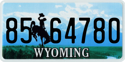WY license plate 8564780