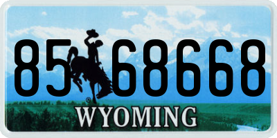 WY license plate 8568668
