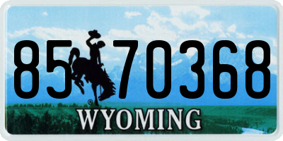 WY license plate 8570368