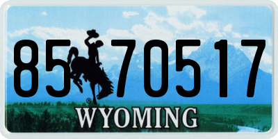 WY license plate 8570517