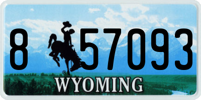 WY license plate 857093