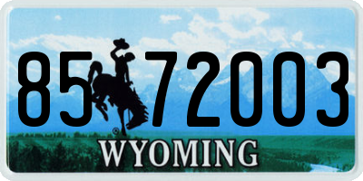 WY license plate 8572003