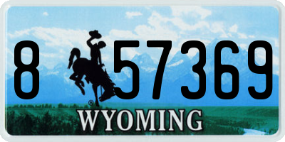 WY license plate 857369