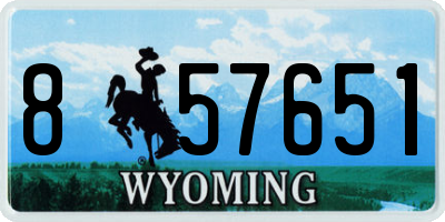 WY license plate 857651
