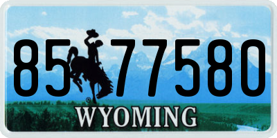 WY license plate 8577580