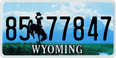 WY license plate 8577847